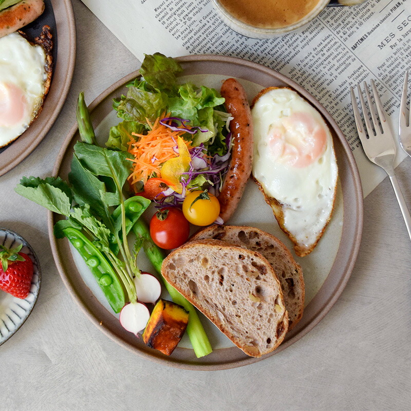 楽天市場】フラット ラウンドプレート 23cm 赤土プレート お皿 大皿