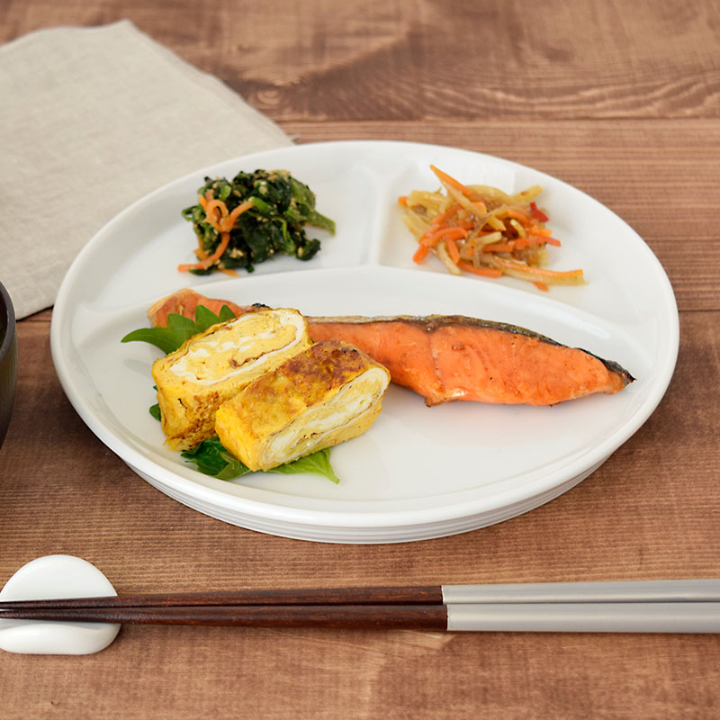 楽天市場】仕切り皿 ラウンド 22cm ホワイト プレート お皿 仕切り