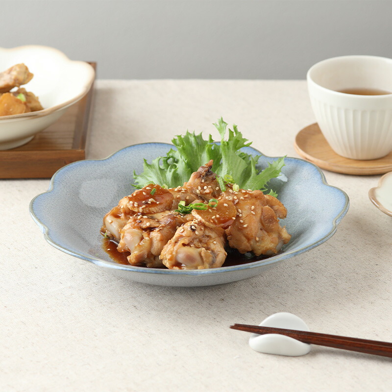 楽天市場】深皿 21.5cm 5枚セット 嶺花 りょうか グレー 花型 和食器