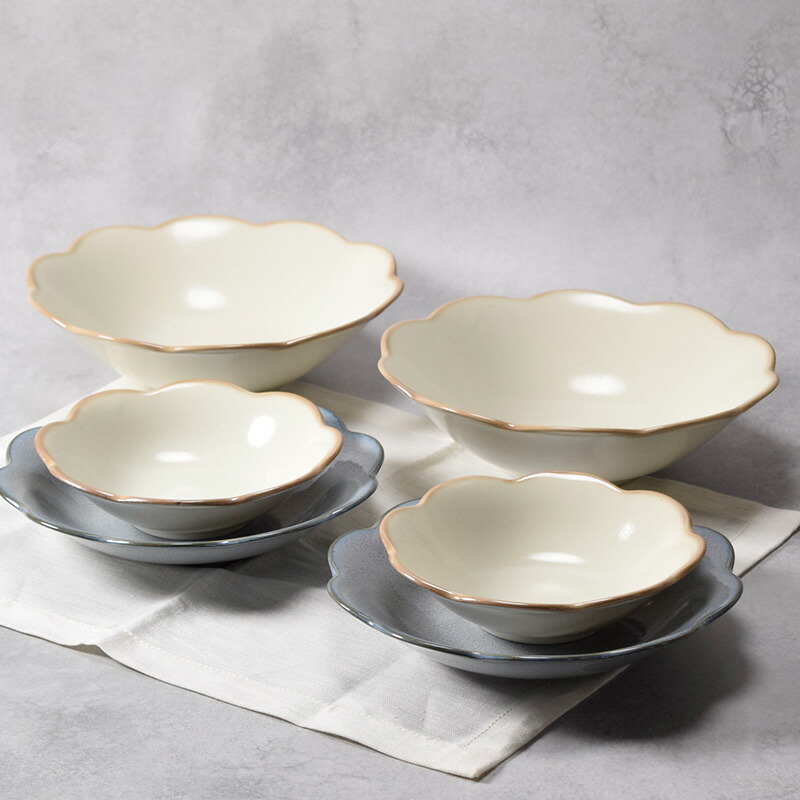 楽天市場】浅鉢・大鉢・深皿 6点セット 2人用 嶺花 りょうか 花型 和