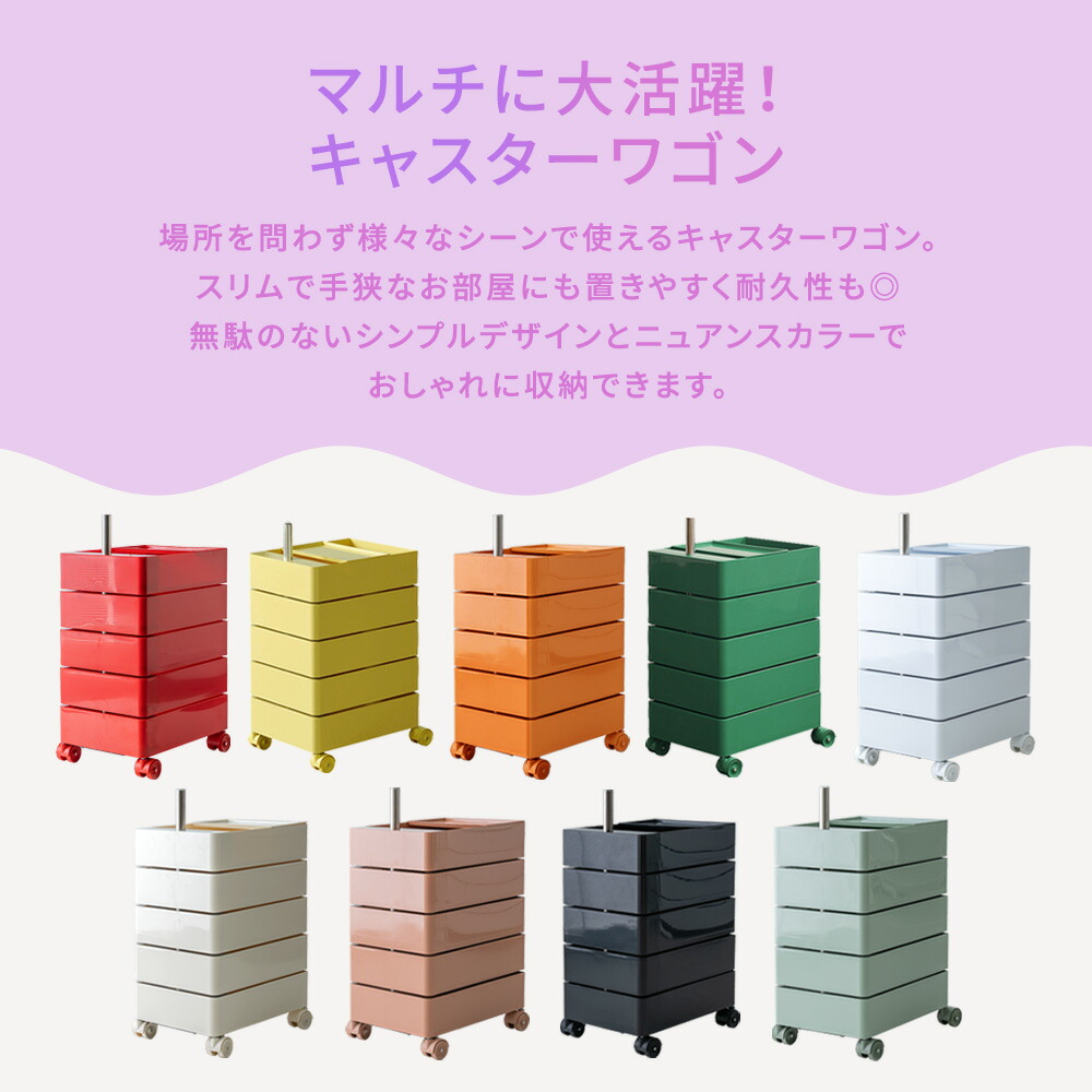 楽天市場】[12時間限定]5%OFFクーポン12時〜 ワゴン キャスター付き
