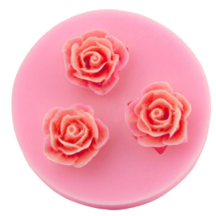 楽天市場】小ばらの抜き型（3ケ型）/バラ/薔薇/お花/シリコンモールド
