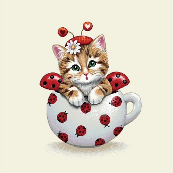 楽天市場】ゴブラン織 生地 インテリア パネル ネコとてんとう虫