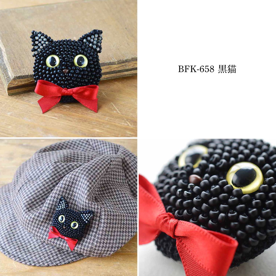 楽天市場】【SALE】 あみあみにゃんこ ビーズ編みの猫ブローチキット