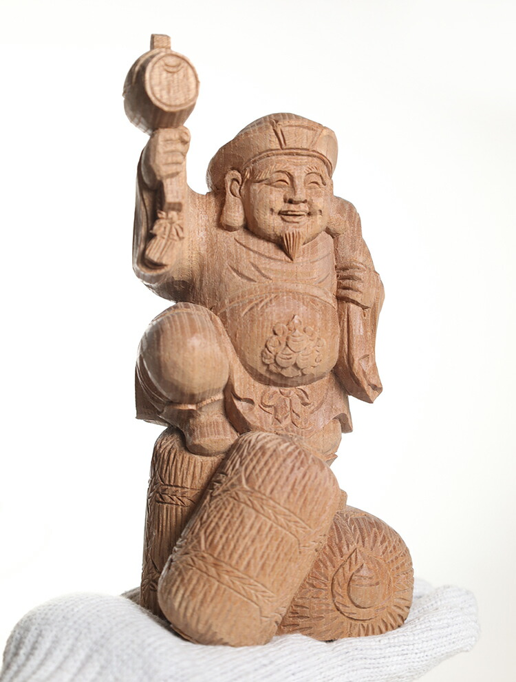 楽天市場】大黒様 木彫り 置物 一刀彫 / 素材：けやき : 津山銘木有馬店