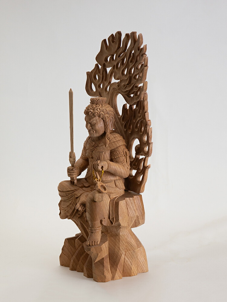 楽天市場】【総高34cm】不動明王 木彫 仏像一刀彫 / 素材：欅（縁起物