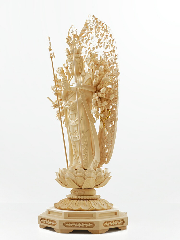 楽天市場】千手観音 木彫り 仏像 仕様：無垢 / 素材：柘植（置物