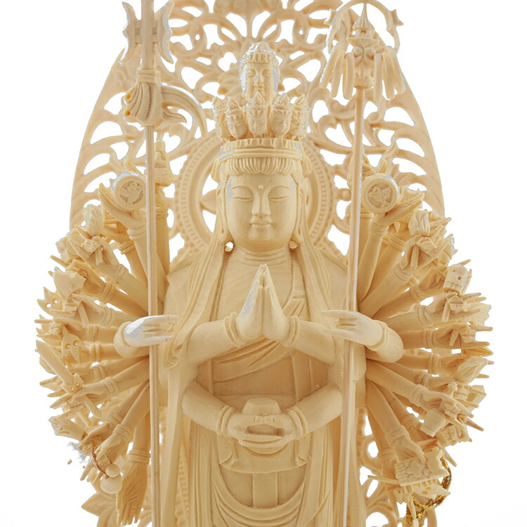 楽天市場】千手観音 木彫り 仏像 仕様：無垢 / 素材：柘植（置物