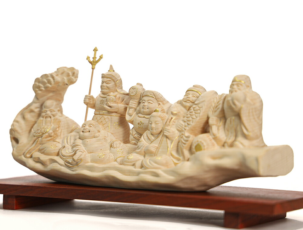 楽天市場】【横幅30cm】七福神 木彫リ 縁起物 福の神 置物一刀彫