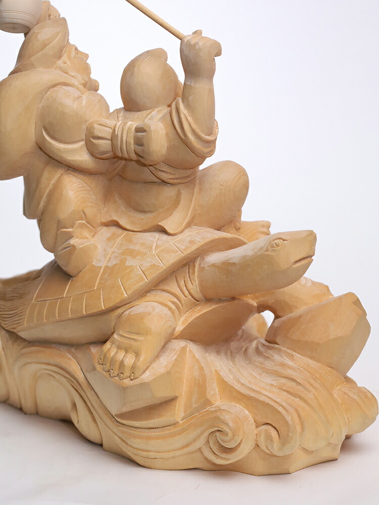 楽天市場】恵比寿大黒 木彫り 置物 一刀彫 / 材料：桧（えべっさん