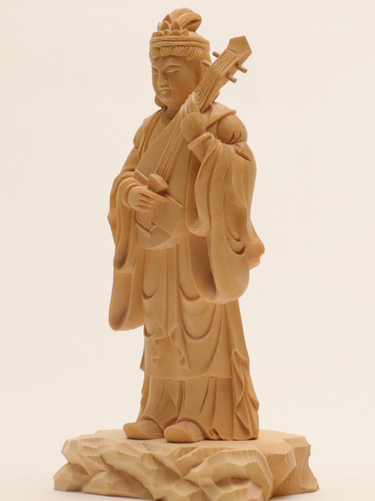 楽天市場】【総高20cm】弁財天 仏像 木彫り 置物 仕様：無垢 / 素材