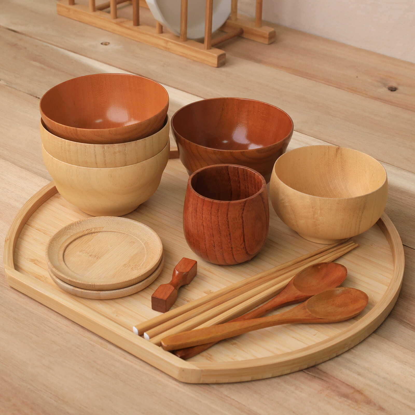 楽天市場】良木工房YOSHIKI 半月盆 木製 トレー おしゃれ 食事トレー