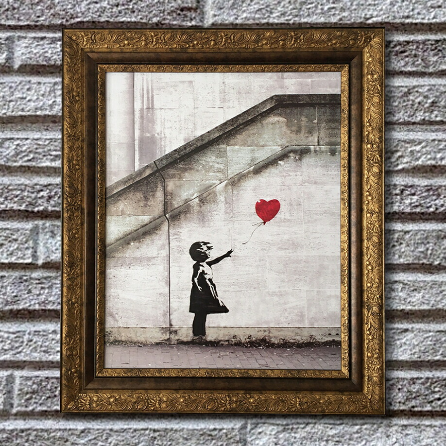 楽天市場】正規ライセンス】バンクシー 特大 アートパネル 64 赤い風船