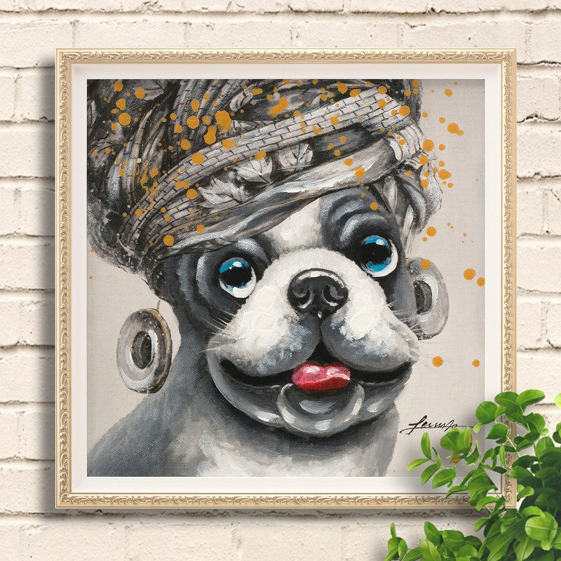 楽天市場】アートパネル 犬 ブルドッグ 33 マダム ポスター 絵 壁掛け