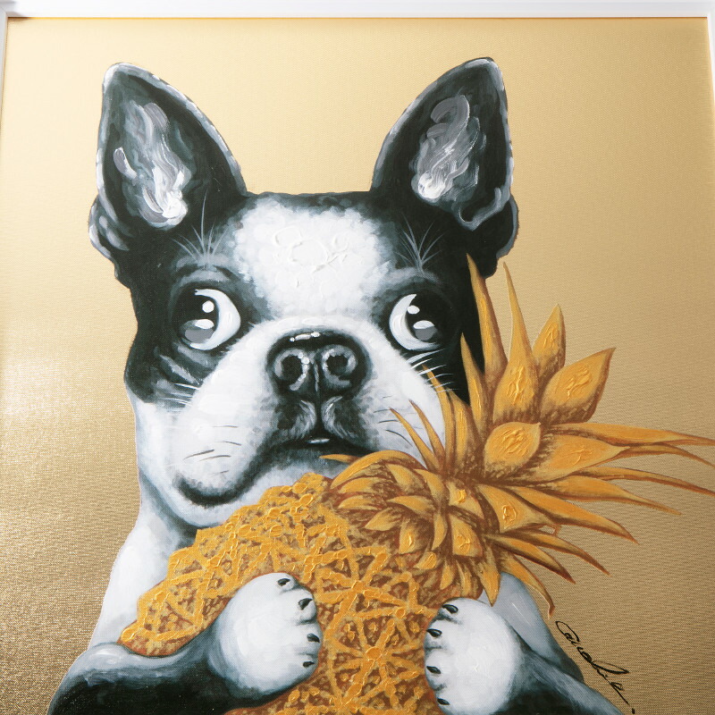 楽天市場】アートパネル ゴールド 63 フレンチブルドッグ アート