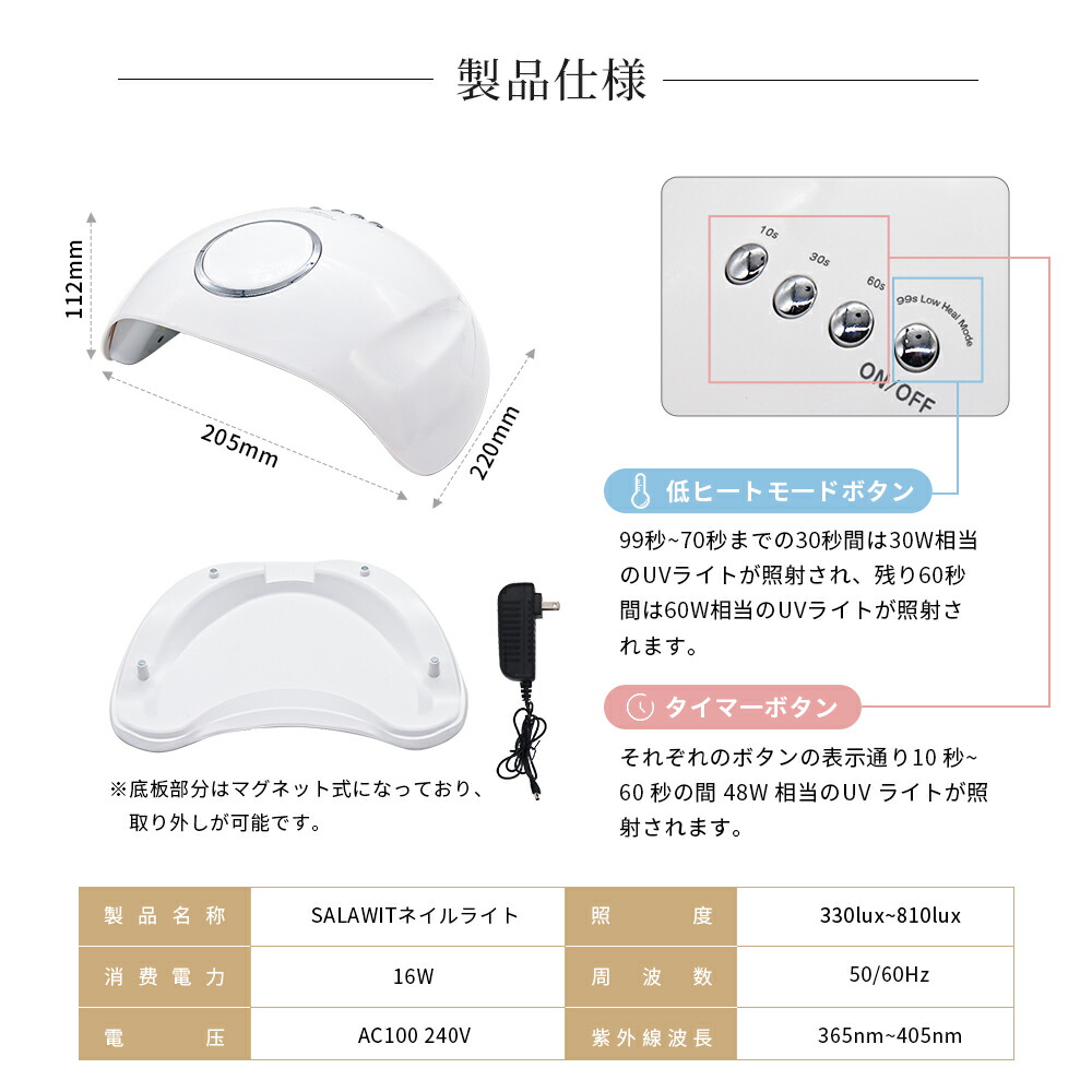 楽天市場】【楽天1位獲得・高評価☆4.66！】 LED UV ネイルライト 48W