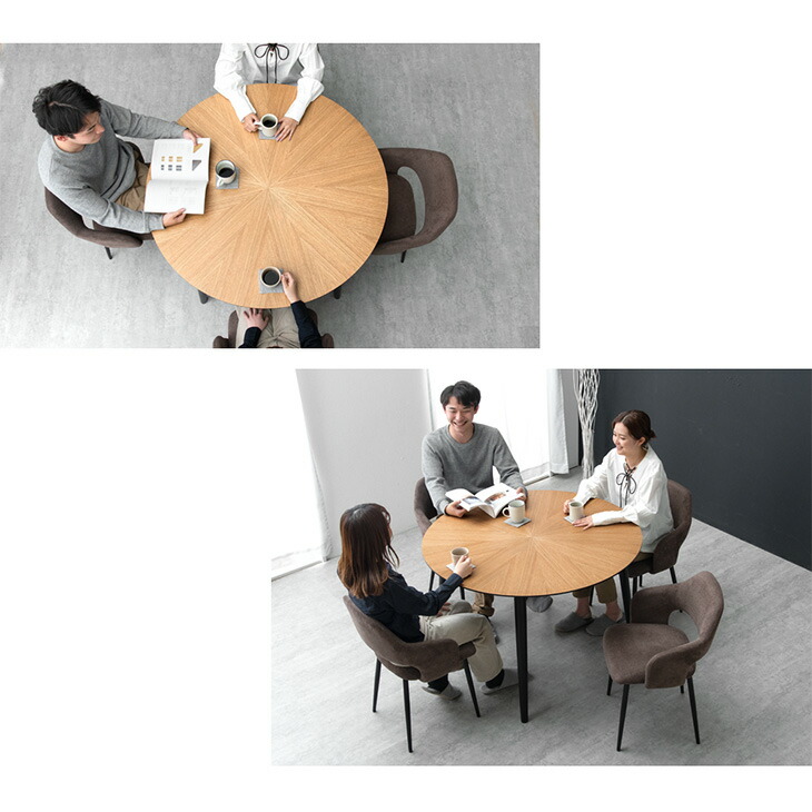 楽天市場】円形 ダイニングテーブル 単品 110センチ 4人掛け 天然木