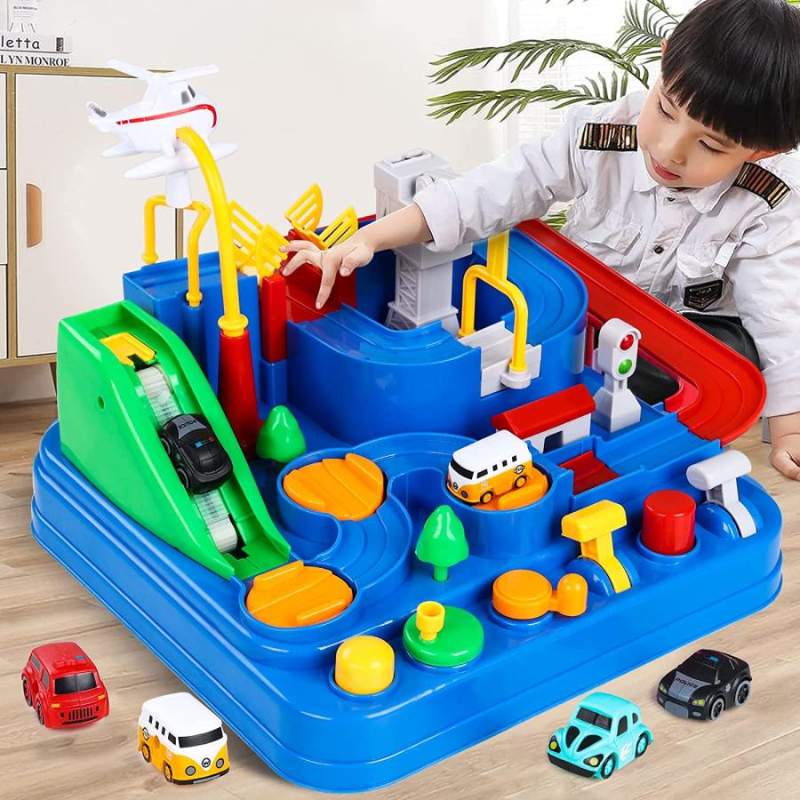 楽天市場】車 おもちゃ レース トラック冒険 車両レールセット 男の子