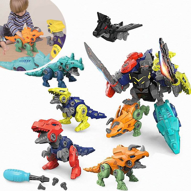 楽天市場】恐竜 おもちゃ 5個合体セット 大工さんごっこ 変身ロボット