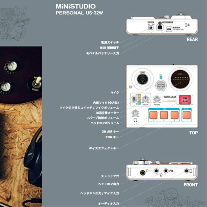 楽天市場】TASCAM MiNiSTUDIO PERSONAL US-32W 生配信 ゲーム実況