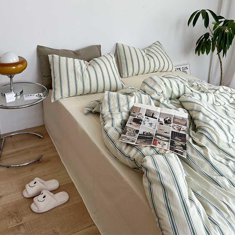 楽天市場】布団カバーセット ストライプ柄 グリーン ブルー ピンク