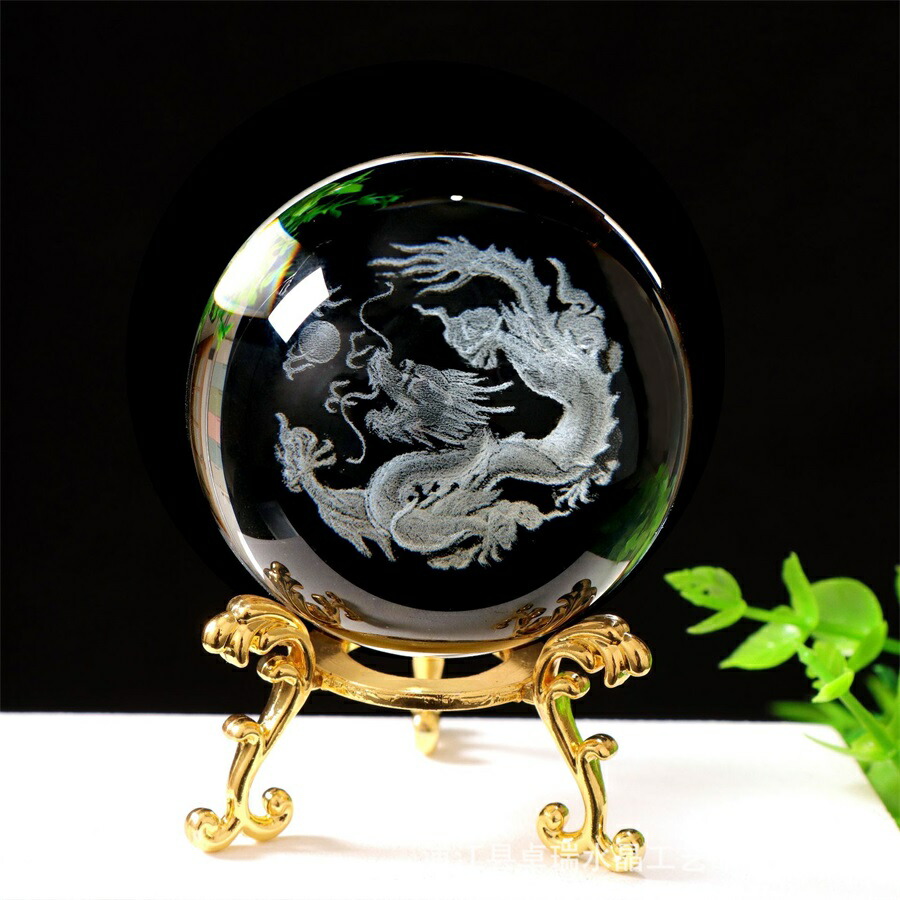 楽天市場】龍 水晶玉 置物 2024 台座付き 水晶 ドラゴン 風水 龍 竜