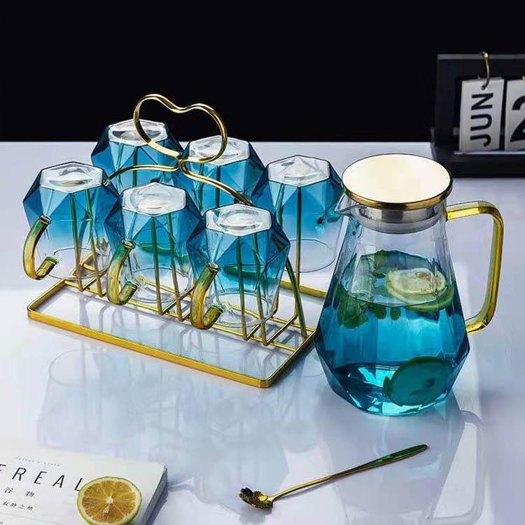 楽天市場】ガラス ピッチャー 1.8L 2個カップ付き 大容量 耐熱ガラス