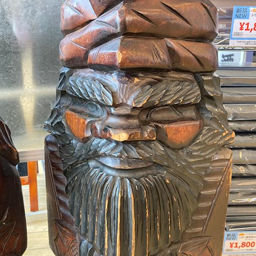 楽天市場】【中古】装飾 木彫りアイヌの人 幅300×奥行300×高さ500