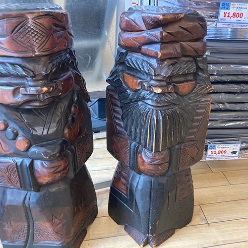 楽天市場】【中古】装飾 木彫りアイヌの人 幅300×奥行300×高さ500