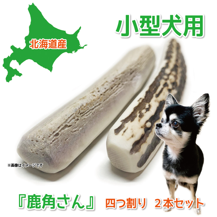 楽天市場】【小型犬用 蝦夷鹿の角】『鹿角さん』 髄出し 四つ割り 2本