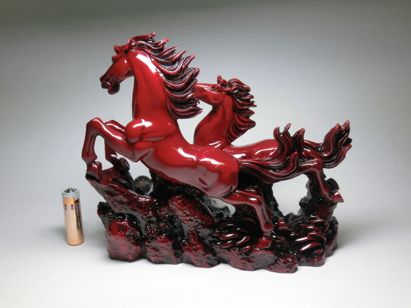 楽天市場】水晶付 開運 赤色 双馬 ( 2頭馬 )＜風水グッズ・開運グッズ