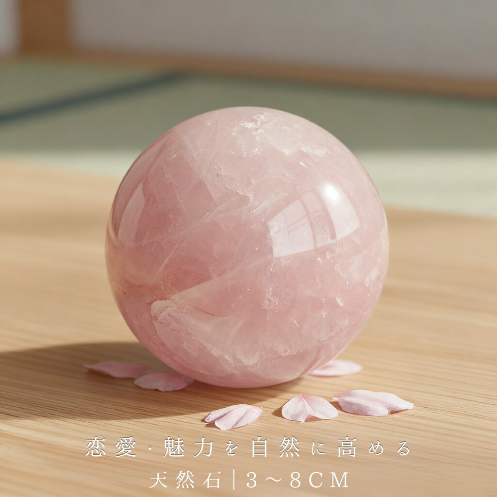 楽天市場】ローズクォーツ 水晶玉 30〜90mm ピンク 天然石 恋愛運UP
