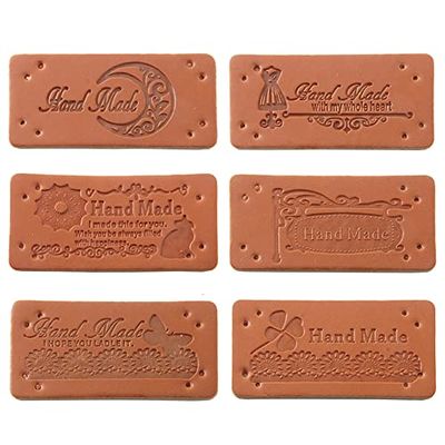 楽天市場】革タグ 6種 30枚入り 革ラベル レザータグ 合皮タグ 穴あき