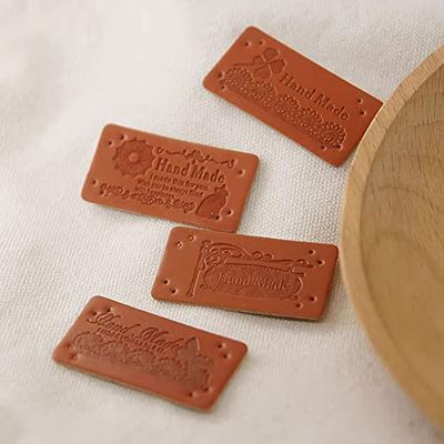 楽天市場】革タグ 6種 30枚入り 革ラベル レザータグ 合皮タグ 穴あき