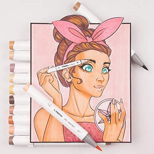 楽天市場】マーカーペン 筆タイプ 肌色系 24色 Ohuhu 筆・太字