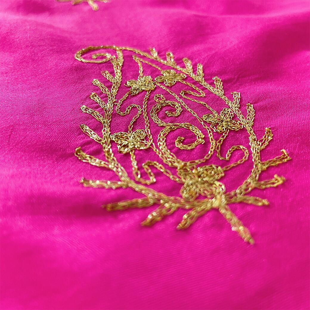 楽天市場】生地 【シルク ペイズリー ピンク (A)】 インド綿生地