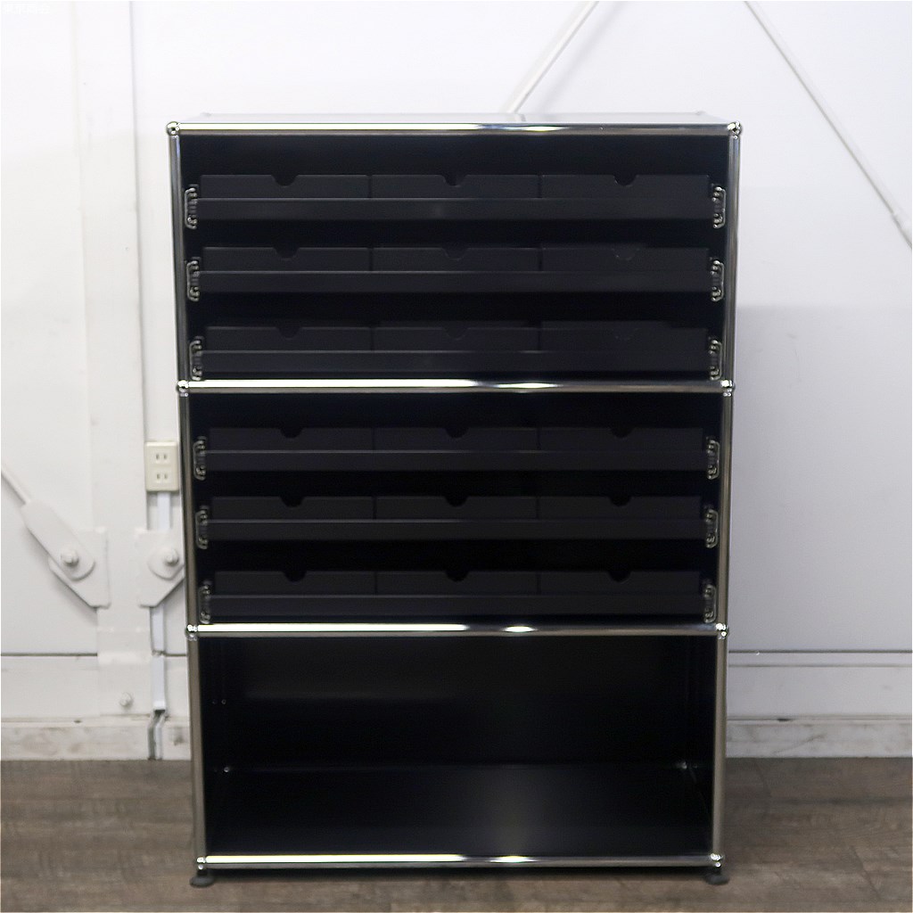 楽天市場】USMハラー 部品等小物収納ラック 3段1列 ブラック : 東京