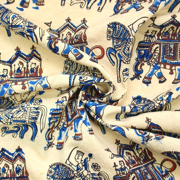 楽天市場】【10cm単位価格】 インド綿 象と馬 カラムカリブロック