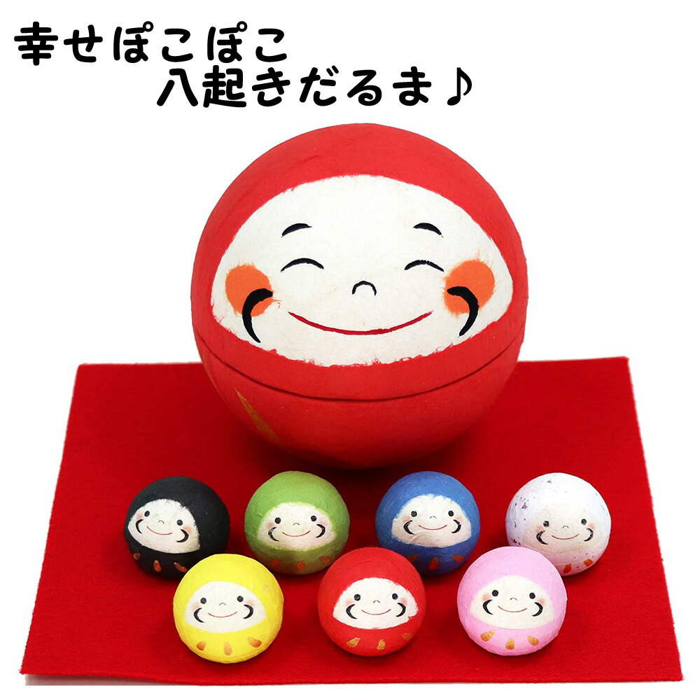 楽天市場】縁起物 ちぎり和紙 幸せぽこぽこ 八起きだるま 龍虎堂 達磨