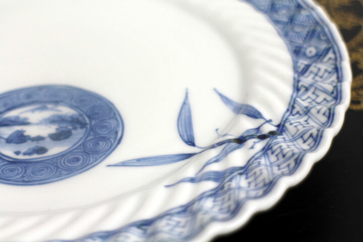 楽天市場】九谷焼 7号皿 小紋双輪松竹梅/山本長左（宮内庁御用窯）繊細