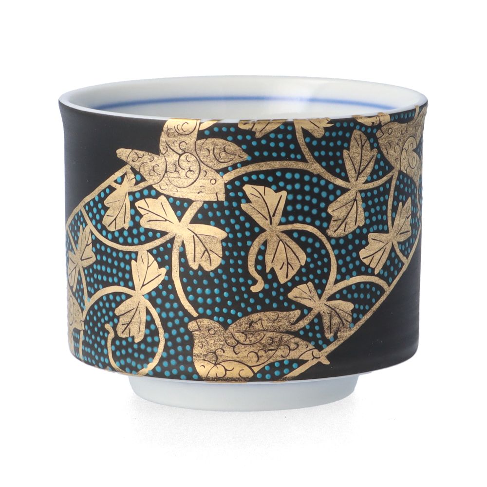 楽天市場】九谷焼 ぐい呑 青粒鳥唐草文/大志窯＜酒器 盃 ぐい呑 人気