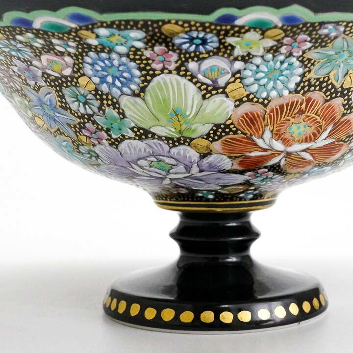 楽天市場】九谷焼 台皿 色絵金襴花詰 / 高 聡文 hanazume 海外人気の