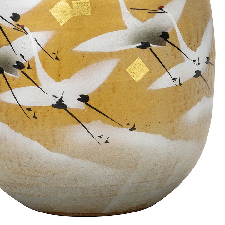 楽天市場】九谷焼 7.5号花瓶 金箔群鶴 / 山田登陽志 ＜花瓶 花器 人気