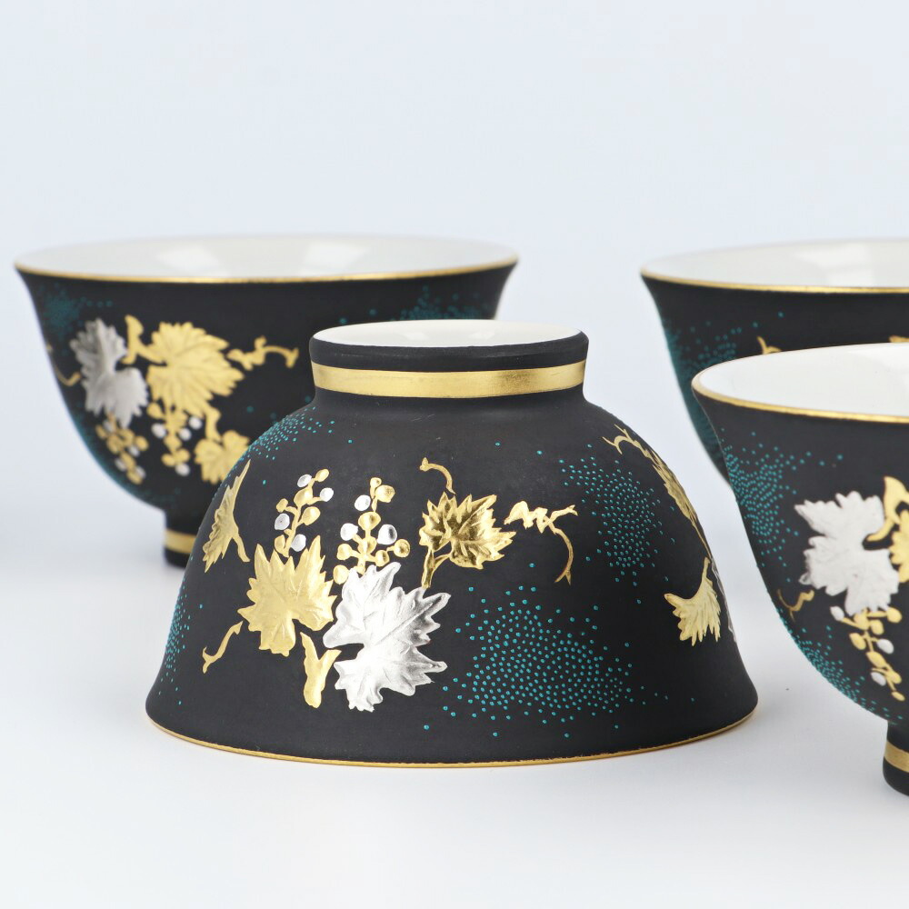 楽天市場】九谷焼 茶器揃 白金盛葡萄図青粒 / 仲田錦玉 | 茶器セット