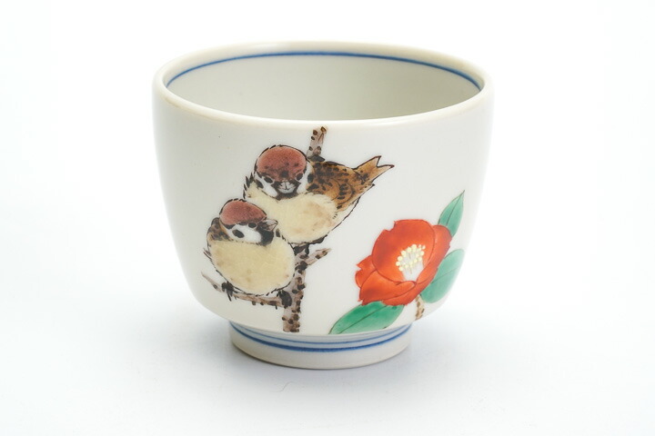楽天市場】九谷焼 ぐい呑 椿二雀図 中村陶志人 送料無料 酒器 ぐい呑み