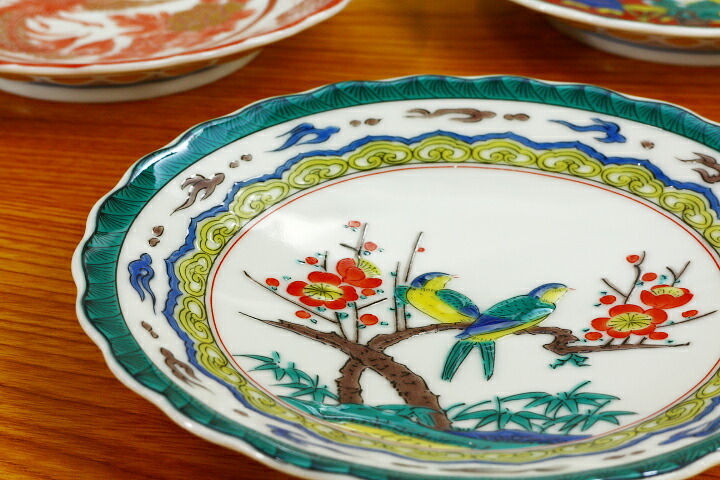 楽天市場】九谷焼 4号皿揃 時代画風/青郊窯＜送料無料＞和食器 皿 人気