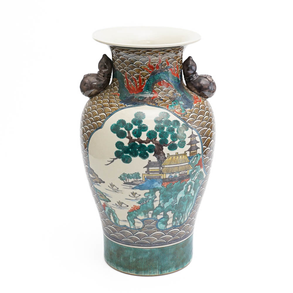 楽天市場】九谷焼 古九谷風五彩手龍壺＜花瓶 花器 人気 ギフト 贈り物