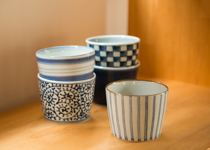 楽天市場】波佐見焼 藍屋絵変わり 蕎麦猪口5個セット フリーカップ