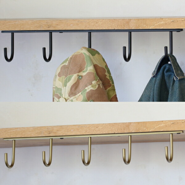 楽天市場】フック ウォールフック アイアン 天付け Jフック 5連 金具