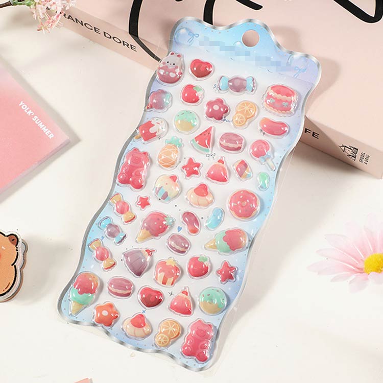 楽天市場】ぷっくり 立体シール 可愛い 18枚セット ぷくぷくシール